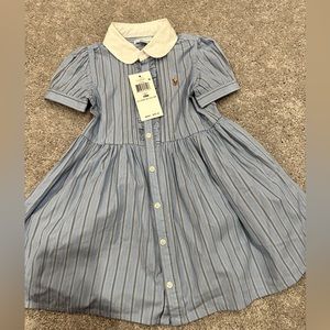 Polo baby 18 month striped blue dress NWT
